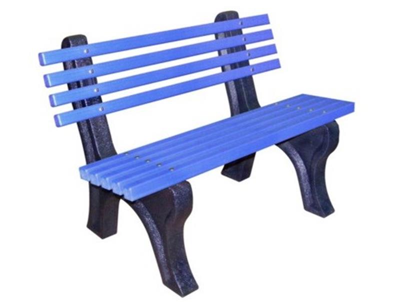 Technical render of a Recycled Bench With Back (1200mm)